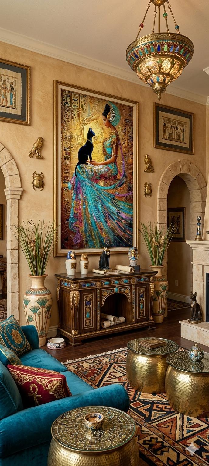 Bastet’s Blessing: The Gilded Queen Canvas